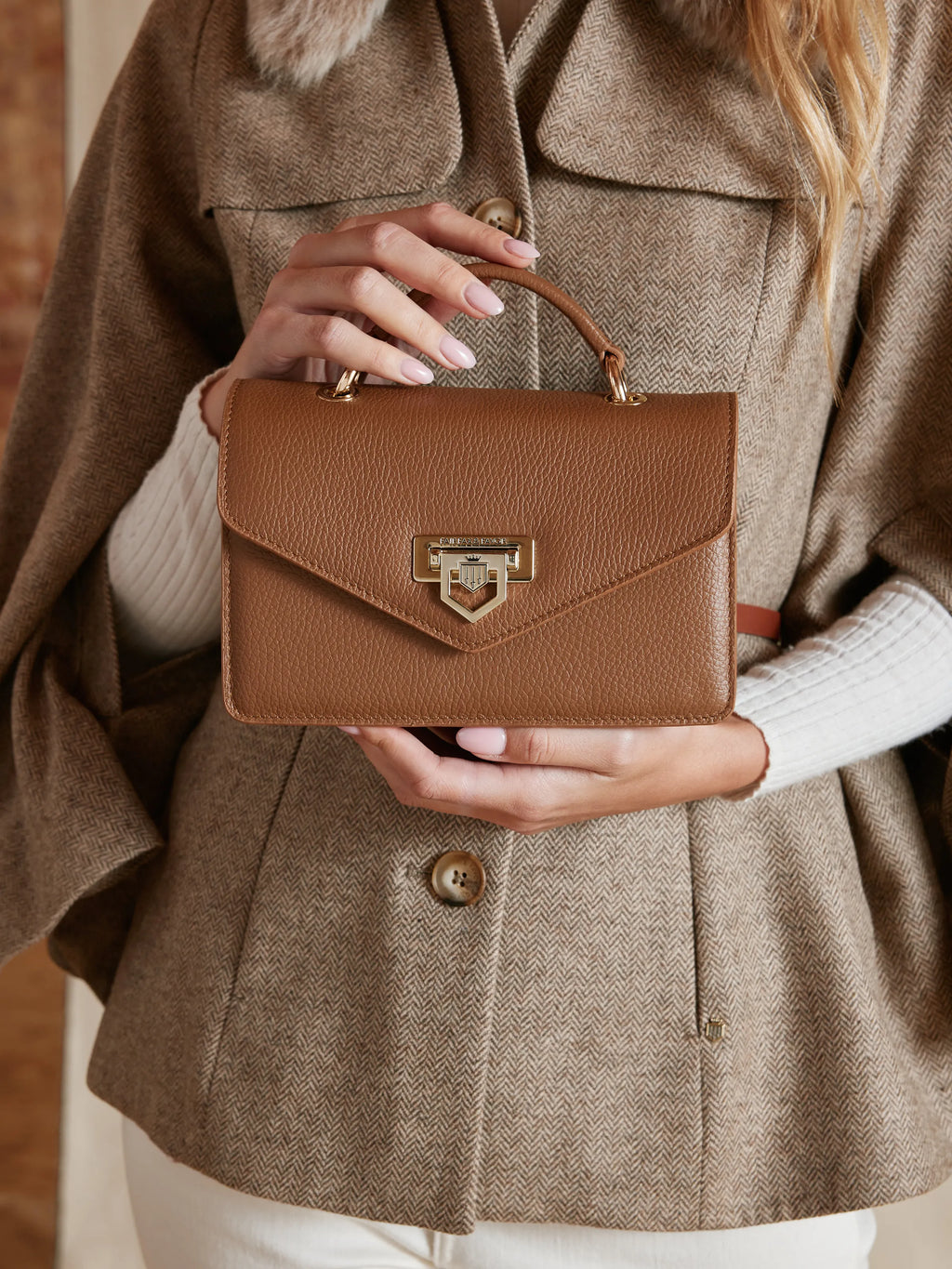 Loxley Mini Cross Body Bag - Pebbled Tan Leather