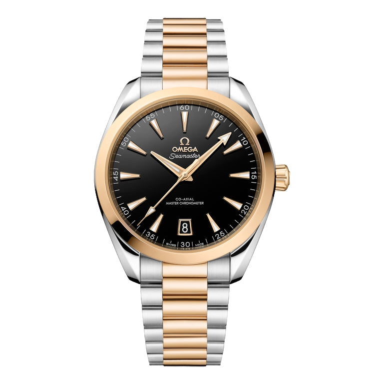 Seamaster Aqua Terra 150M Steel and Moonshine™ gold 41 mm -  Black on Bracelet