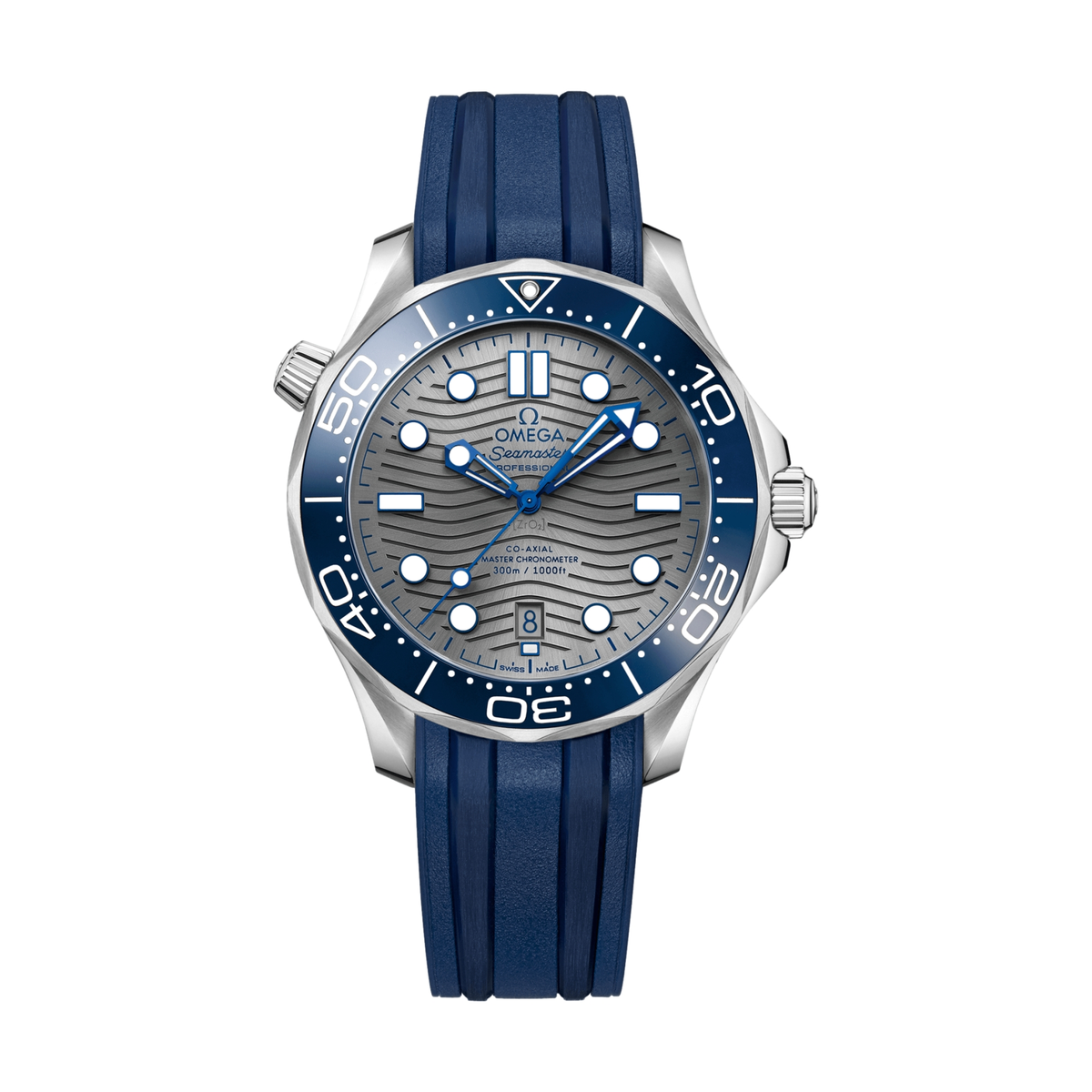 Seamaster Diver 300M 42mm - Grey Dial w/ Blue Bezel on Rubber Strap